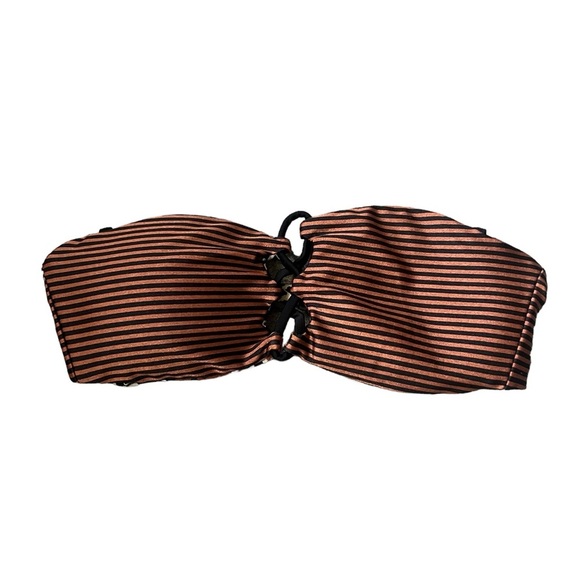 Volcom Reversible Roam Free Bandeau Bikini Top Brown Size Small - Picture 6 of 12